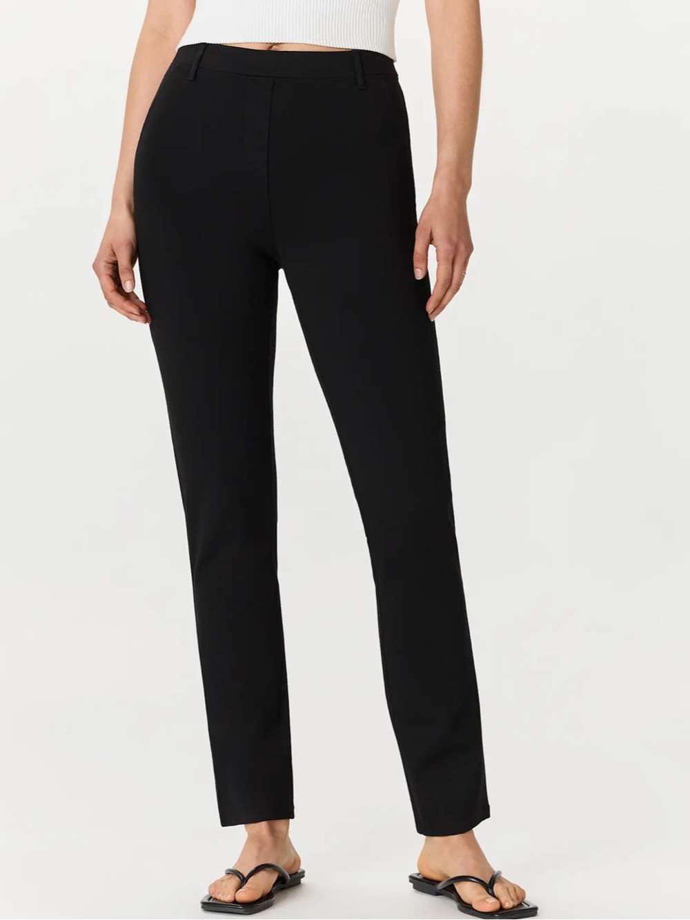 Quince Women’s Ultra-Stretch Ponte Straight Leg Pants Black
